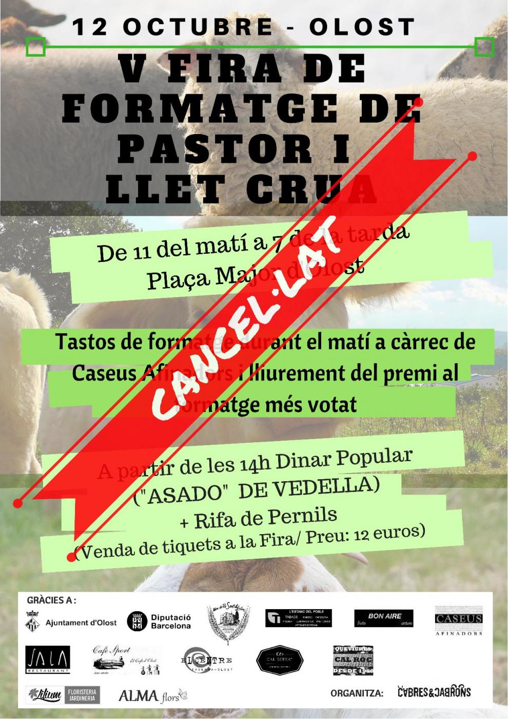 S'ha cancel.lat la Va Fira del Formatge de Pastor i llet crua